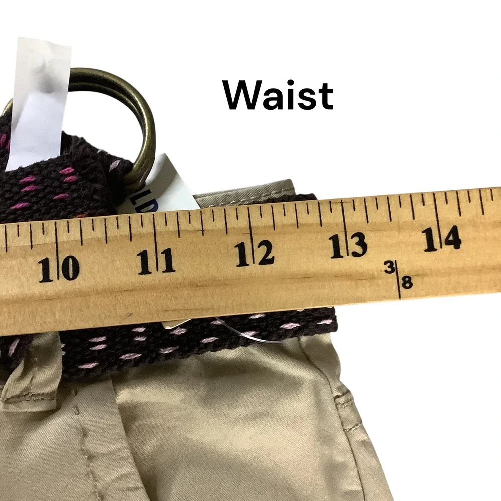 Old Navy Chino Pants Girls 10 Tan Khaki Belted School Uniform Casual Classic